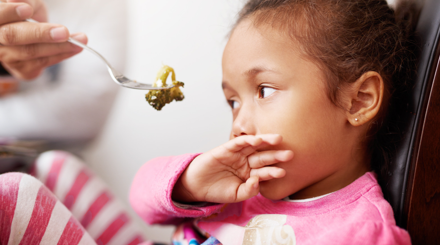 little girl refusing to eat